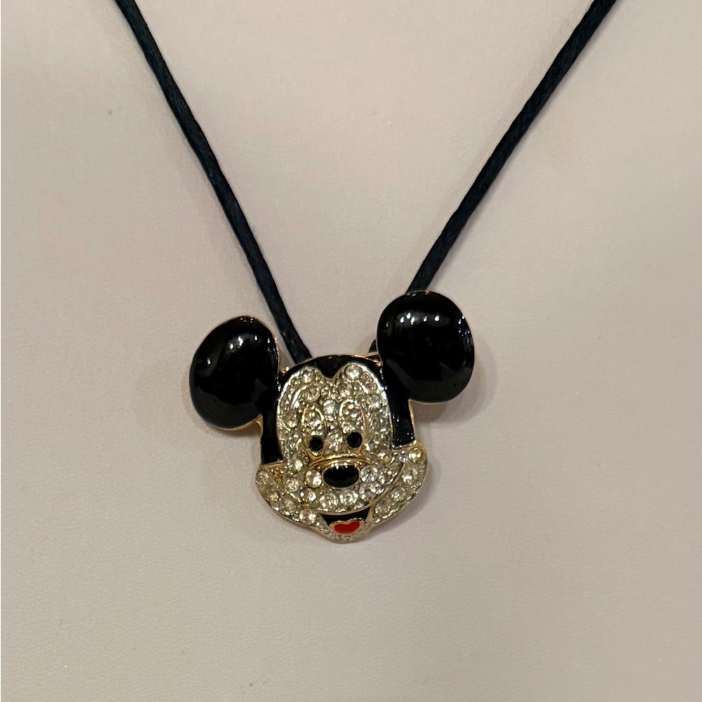 Vintage Mickey Mouse Pendant /Pin with Swarovski Crystals